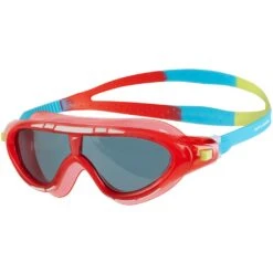Speedo BioFUSE Rift Junior Lava Red/Japan Blue/Smoke Swimming Goggle