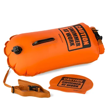 Buddyswim Boya Drybag 28lt + Swim Cap - Orange/caution Swimmer At Work 3 Buddyswim Boya Drybag 28lt + Swim Cap - Orange/caution Swimmer At Work
