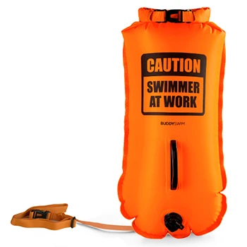 Buddyswim Boya Drybag 28lt + Swim Cap - Orange/caution Swimmer At Work 4 Buddyswim Boya Drybag 28lt + Swim Cap - Orange/caution Swimmer At Work - Afbeelding 2
