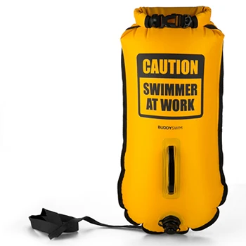 Buddyswim Boya Drybag 28lt + Swim Cap - Yellow/caution Swimmer At Work 5 Buddyswim Boya Drybag 28lt + Swim Cap - Yellow/caution Swimmer At Work - Afbeelding 3
