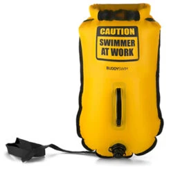 Buddyswim Boya Drybag 20lt + Swim Cap - Yellow/caution Swimmer At Work -Zwemuitrusting 336100 02 c 709561