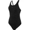 Speedo Women's Boomstar Allover Muscleback 1 Piece - Black/oxid Grey