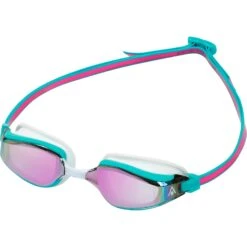 AQUASPHERE Fastlane Zwembril - Roze Titaan Gespiegeld - Roze/Turquoise -Zwemuitrusting aquasphere fastlane swim goggles pink titanium mirrored pink turquoise 1 1496850