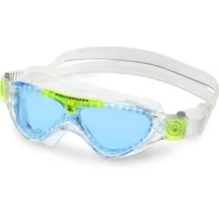 AQUASPHERE Vista Junior Kinderen Zwembril - Blauw Getint - Transparent/Bright Green -Zwemuitrusting aquasphere vista junior kids swim goggles blue tinted transparent bright green 1 1439243