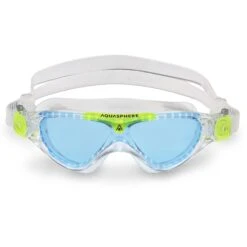 AQUASPHERE Vista Junior Kinderen Zwembril - Blauw Getint - Transparent/Bright Green