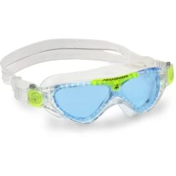 AQUASPHERE Vista Junior Kinderen Zwembril - Blauw Getint - Transparent/Bright Green -Zwemuitrusting aquasphere vista junior kids swim goggles blue tinted transparent bright green 3 1439245