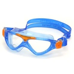 AQUASPHERE Vista Junior Kinderen Zwembril - Transparant - Blauw/Oranje -Zwemuitrusting aquasphere vista junior kids swim goggles clear blue orange 4 1497303