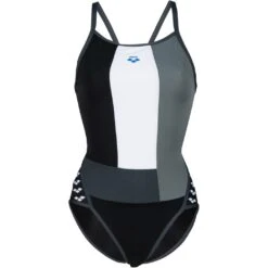 Arena Icons Super Fly Back Solid Badpak Dames - Black-Asphalt-Ardesia -Zwemuitrusting arena icons super fly back panel women swimsuit black asphalt ardesia 3 1252478