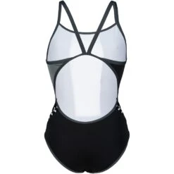 Arena Icons Super Fly Back Solid Badpak Dames - Black-Asphalt-Ardesia -Zwemuitrusting arena icons super fly back panel women swimsuit black asphalt ardesia 4 1252479