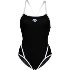 Arena Icons Super Free Back Badpak Dames - Zwart-Wit -Zwemuitrusting arena icons super free back solid women swimsuit black white 3 1252541