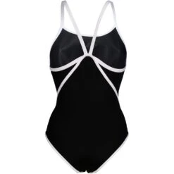 Arena Icons Super Free Back Badpak Dames - Zwart-Wit -Zwemuitrusting arena icons super free back solid women swimsuit black white 4 1252543