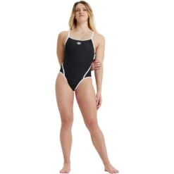 Arena Icons Super Free Back Badpak Dames - Zwart-Wit -Zwemuitrusting arena icons super free back solid women swimsuit black white 7 1252546