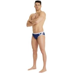 Arena Icons Solid Zwemslip Heren - Navy-White -Zwemuitrusting arena solid icons swim briefs navy white 7 1250963