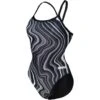 Arena Marbled Challenge Back Badpak Dames - Zwart-Zwart Multi -Zwemuitrusting arena womens swimsuit challenge back marbled black black multi 1 1252664