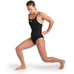 Arena Performance Solid Swim Pro Team Badpak Dames - Zwart/Wit -Zwemuitrusting arena womens team swimsuit swim pro solid black white 7 1252374