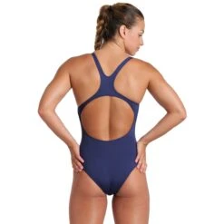 Arena Performance Solid Swim Pro Team Badpak Dames - Navy/Wit -Zwemuitrusting arena womens team swimsuit swim pro solid navy white 6 1513123