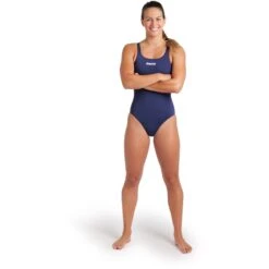 Arena Performance Solid Swim Pro Team Badpak Dames - Navy/Wit -Zwemuitrusting arena womens team swimsuit swim pro solid navy white 7 1513124