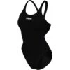 Arena Performance Solid Swim Tech Team Badpak Dames - Zwart/Wit -Zwemuitrusting arena womens team swimsuit swim tech solid black white 1 1252383