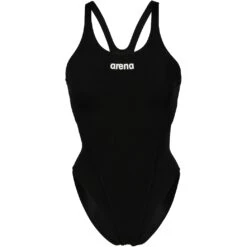 Arena Performance Solid Swim Tech Team Badpak Dames - Zwart/Wit -Zwemuitrusting arena womens team swimsuit swim tech solid black white 3 1252385
