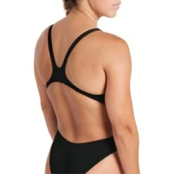 Arena Performance Solid Swim Tech Team Badpak Dames - Zwart/Wit -Zwemuitrusting arena womens team swimsuit swim tech solid black white 9 1252391