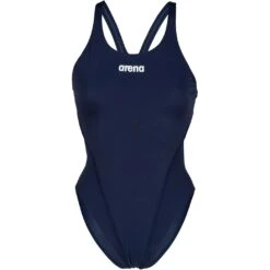 Arena Performance Solid Swim Tech Team Badpak Dames - Navy/Wit -Zwemuitrusting arena womens team swimsuit swim tech solid navy white 3 1252394