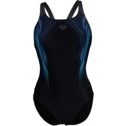 Arena Performance Underwater Swim Pro Back Badpak Dames - Zwart Multi/Zwart/Grey Blue -Zwemuitrusting arena womens underwater swimsuit swim pro back black multi black grey blue 1 1513129
