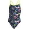 Funkita Single Strap Eco Badpak Meisjes - Hippy Dippy -Zwemuitrusting funkita girls single strap eco one piece swimsuit hippy dippy 1 1559152