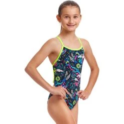 Funkita Single Strap Eco Badpak Meisjes - Hippy Dippy -Zwemuitrusting funkita girls single strap eco one piece swimsuit hippy dippy 4 1559155