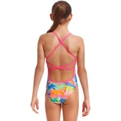 Funkita Strapped In Eco Badpak Meisjes - Poka Palm -Zwemuitrusting funkita girls strapped in eco one piece swimsuit poka palm 3 1559277