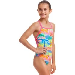 Funkita Strapped In Eco Badpak Meisjes - Poka Palm -Zwemuitrusting funkita girls strapped in eco one piece swimsuit poka palm 4 1559278