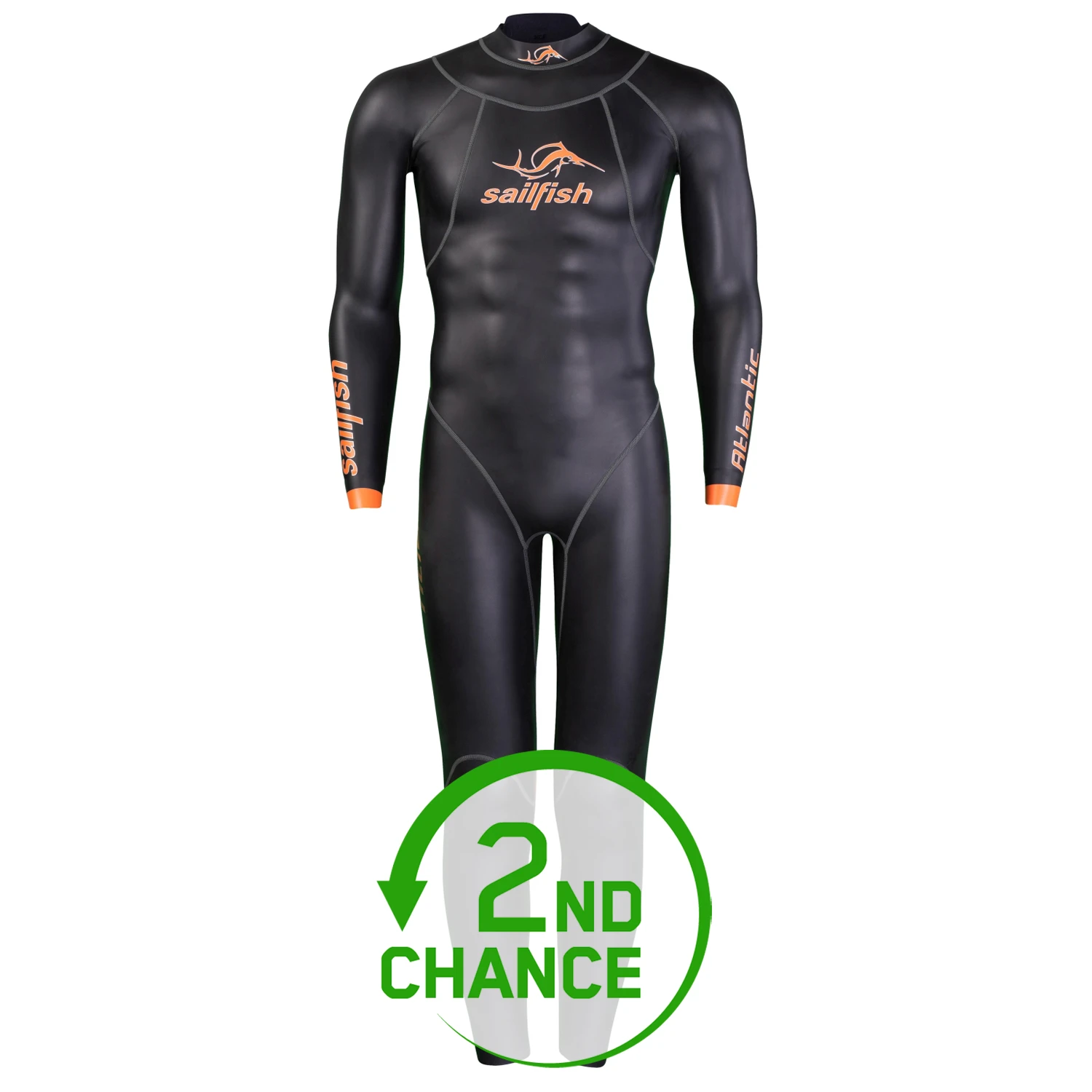Sailfish Atlantic 2 Heren Wetsuit - Zwart/oranje - B-Keus 3 Sailfish Atlantic 2 Heren Wetsuit - Zwart/oranje - B-Keus