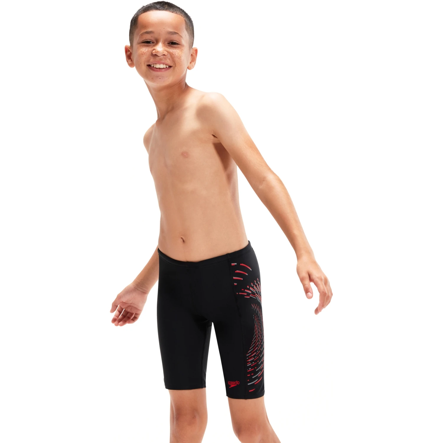 Speedo Plastisol Placement Zwemjammer Jongens - Black/Fed Red/Dapple Grey 4 Speedo Plastisol Placement Zwemjammer Jongens - Black/Fed Red/Dapple Grey - Afbeelding 2