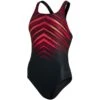 Speedo Digital Placement Medalist Bathing Suit - Black/dragonfire Orange
