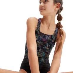 Speedo Digital Placement Medalist Badpak Kinder - Black/Orchid Shine/Lemon Drizzle/Marine Blue/Hypersonic Blue -Zwemuitrusting speedo girls digital placement medalist bathing suit black orchid shine lemon drizzle marine blue hypersonic blue 3 1515768