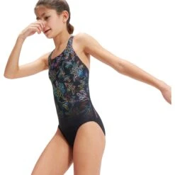 Speedo Digital Placement Medalist Badpak Kinder - Black/Orchid Shine/Lemon Drizzle/Marine Blue/Hypersonic Blue -Zwemuitrusting speedo girls digital placement medalist bathing suit black orchid shine lemon drizzle marine blue hypersonic blue 5 1515770