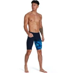 Speedo Hyper Boom V-Cut Zwemjammer - True Navy/Blue Flame/Pool -Zwemuitrusting speedo hyperboom v cut jammer true navy blue flame pool 5 1302493
