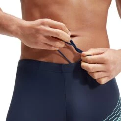 Speedo Medley Logo Zwembroek - True Navy/Green Glow -Zwemuitrusting speedo medley logo aquashort true navy green glow 4 1516746