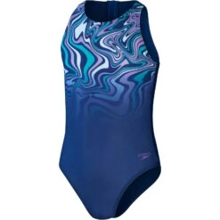 Speedo Printed Hydrasuit Meisjes - Ammonite Blue/blue Tack/miami Lilac/aquarium