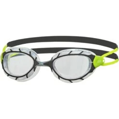 Zoggs Predator Swimming Goggles - Clear Lenses - Small Fit - Green/clear