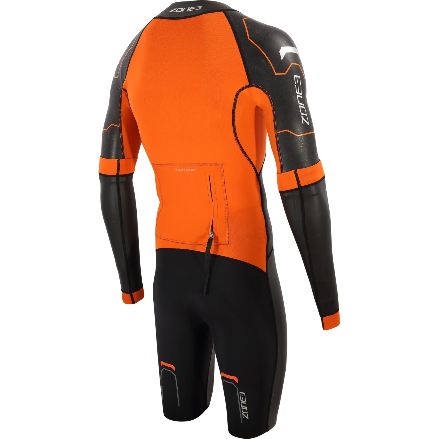 Zone3 Men's Versa Wetsuit - Black/orange/gunmetal 4 Zone3 Men's Versa Wetsuit - Black/orange/gunmetal - Afbeelding 2