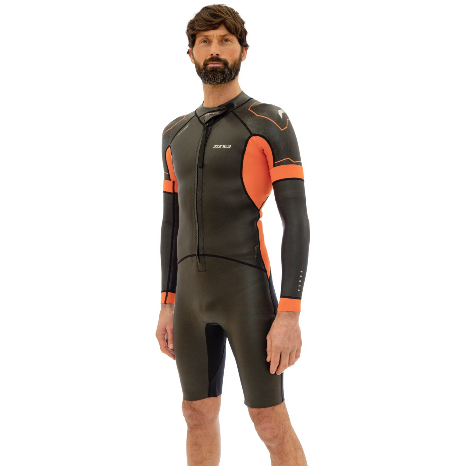 Zone3 Men's Versa Wetsuit - Black/orange/gunmetal 6 Zone3 Men's Versa Wetsuit - Black/orange/gunmetal - Afbeelding 4