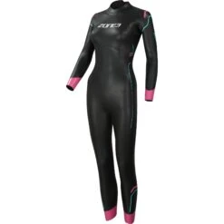 Zone3 Agile Dames Wetsuit - Zwart/Roze/Turquoise -Zwemuitrusting zone3 womens agile wetsuit black pink turquoise 1 978908