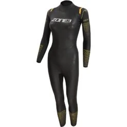 Zone3 Women's Aspect Thermal Breaststroke Wetsuit - Black/Orange/Yellow